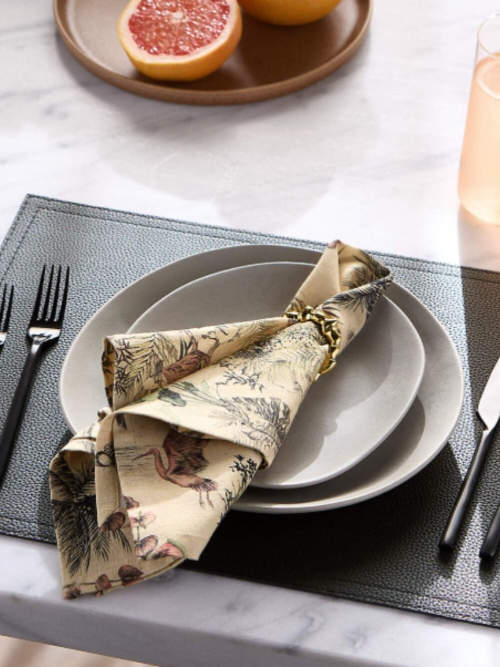 CB2 Jungle Print Linen Napkins - Set of 6